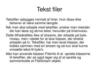 Tekst filer