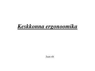 Keskkonna ergonoomika