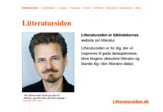 Litteratursiden er bibliotekernes website om litteratur.