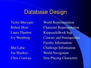 Database Design