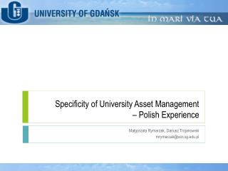 Specificity of University Asset Management – Polish Experience