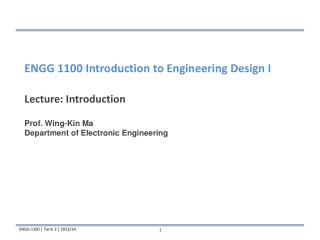 Lecture: Introduction Prof. Wing-Kin Ma Department of Electronic Engineering