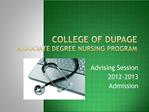 College of DuPage Associate Degree Nursing Program