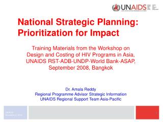 National Strategic Planning: Prioritization for Impact