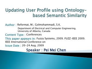 Updating User Profile using Ontology-based Semantic Similarity