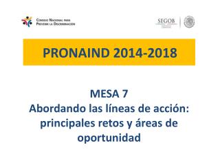 MESA 7 Abordando las líneas de acción: principales retos y áreas de oportunidad