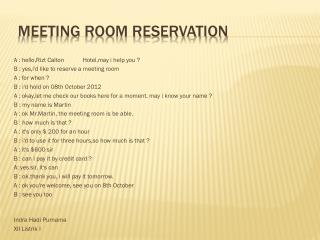  MEETING ROOM RESERVATION