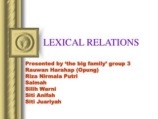 LEXICAL RELATIONS