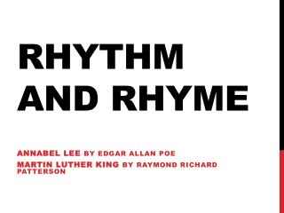 Rhythm and Rhyme