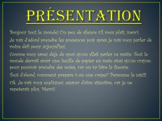 PRÉSENTATION