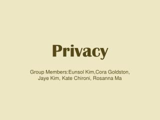 Privacy