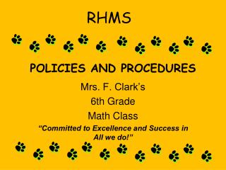 POLICIES AND PROCEDURES