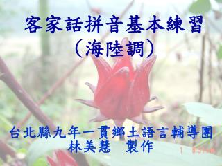 客家話拼音基本練習 ( 海陸調 )