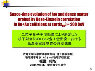 Space-time evolution of hot and dense matter probed by Bose-Einstein correlation