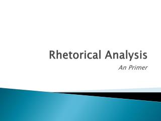 Rhetorical Analysis