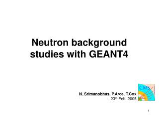 Neutron background studies with GEANT4