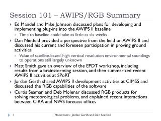 Session 101 – AWIPS/RGB Summary