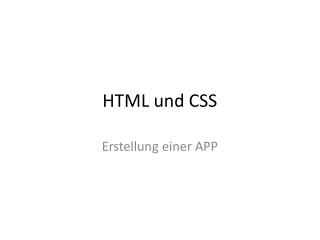 HTML und CSS