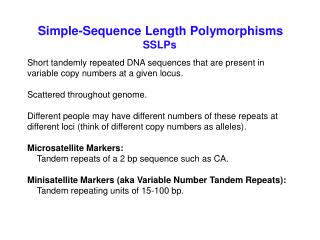Simple-Sequence Length Polymorphisms