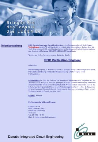 RFIC Verification Engineer mitarbeiten.