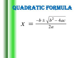 Quadratic Formula