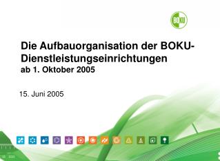 Die Aufbauorganisation der BOKU-Dienstleistungseinrichtungen ab 1. Oktober 2005