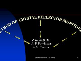 A.S. Gogolev A. P. Potylitsyn A.M. Taratin