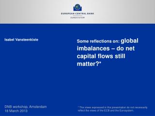 Some reflections on: global imbalances – do net capital flows still matter?*