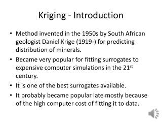 Kriging - Introduction