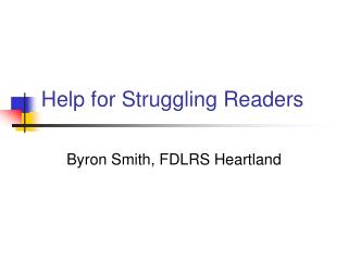 Help for Struggling Readers