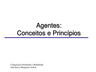 Agentes: Conceitos e Princípios