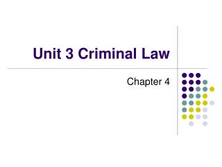 Unit 3 Criminal Law