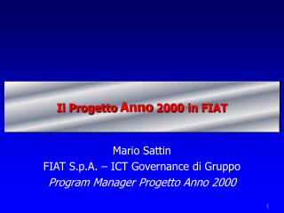 Il Progetto Anno 2000 in FIAT