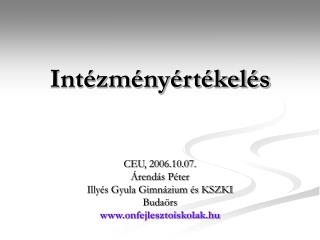 Intézményértékelés