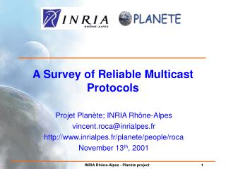 A Survey of Reliable Multicast Protocols