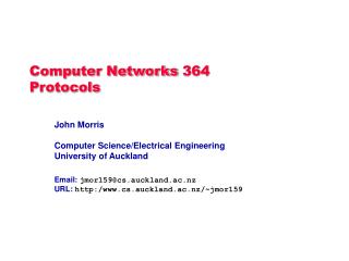 Computer Networks 364 Protocols