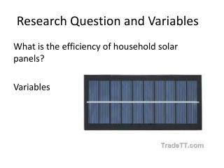 Research Question and Variables