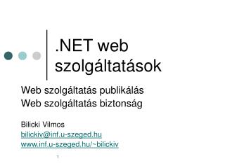 .NET web szolgáltatások