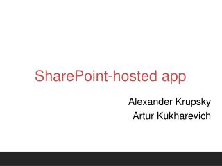 SharePoint-hosted app