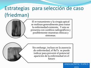 Estrategias para selección de caso (friedman)