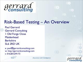 Risk-Based Testing – An Overview