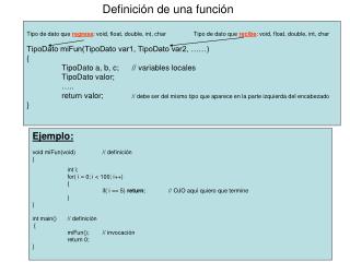 Definición de una función
