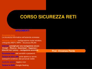 CORSO SICUREZZA RETI