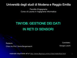 Università degli studi di Modena e Reggio Emilia