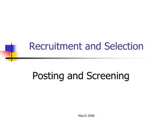 Recruitment and Selection