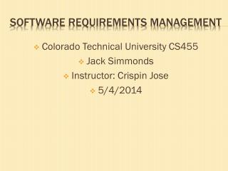 Software Requirements Management