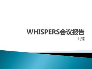 WHISPERS 会议报告