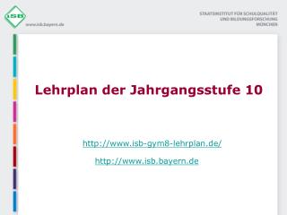 Lehrplan der Jahrgangsstufe 10