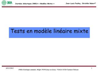 Tests en modèle linéaire mixte