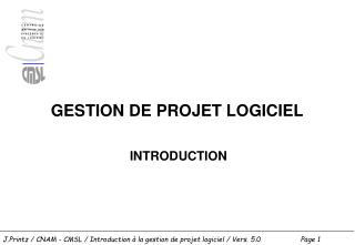 GESTION DE PROJET LOGICIEL